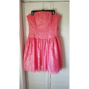 Pink Iridescent Lace Dress
